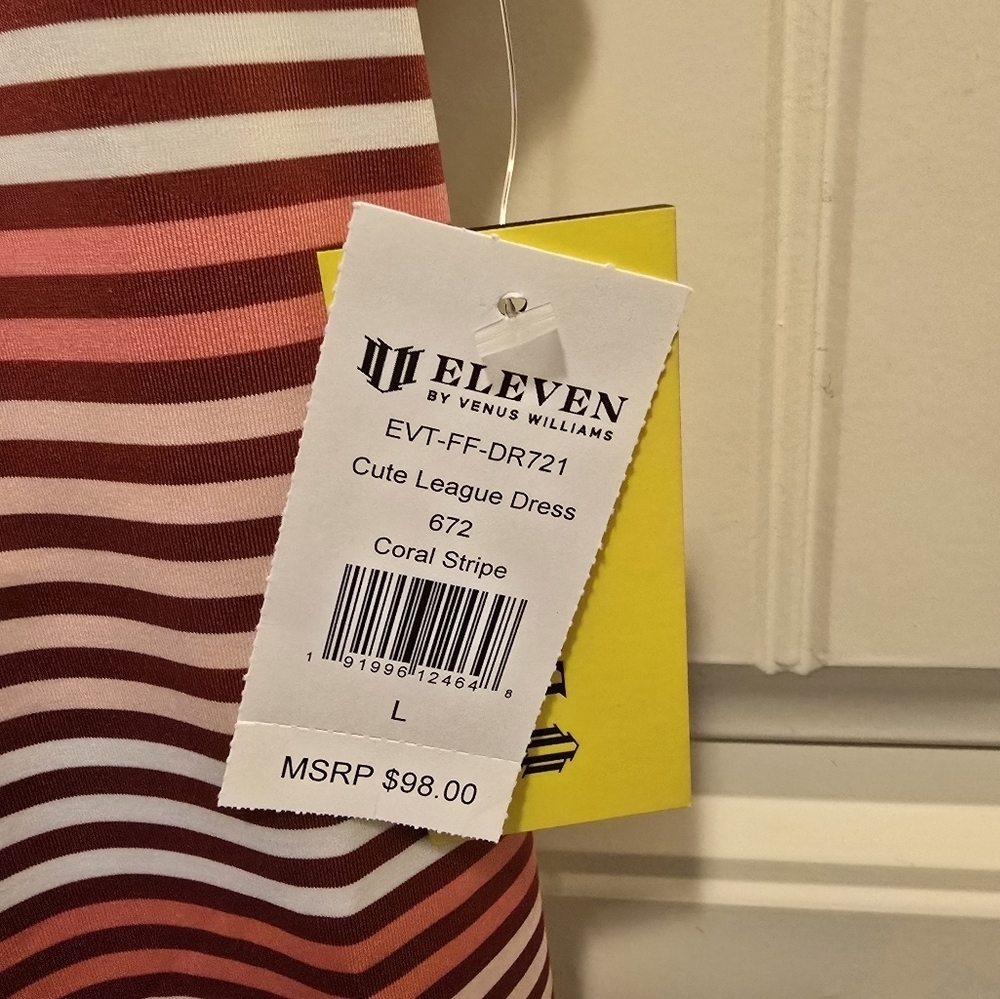 Coral Stripe Cute League Dress - Picture 4 of 4